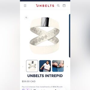 White Elastic Belt with Silver Buckle